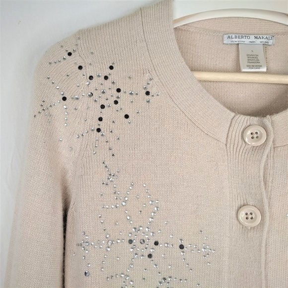 ALBERTO MAKALI Snowflake Cardigan Small NEVER WORN - Picture 3 of 7
